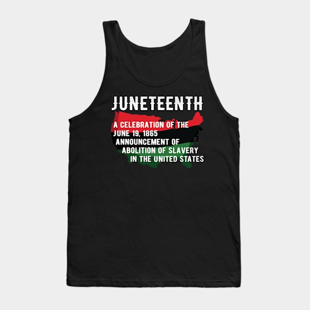 Juneteenth June 19, 1865, African American Melanin Black Tank Top by Magic Arts